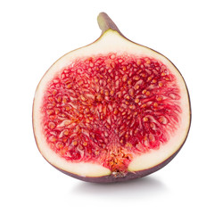 half of fig isolated on a white background