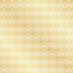 Seamless gold Art Deco palm leaf pattern background