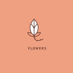 Vector luxury flower logo design. Ornate floral wedding sign. Modern simple premium design vector element. Emblem luxury beauty spa saloon, cosmetics, jewelry, flower shop, restaurant, garden.