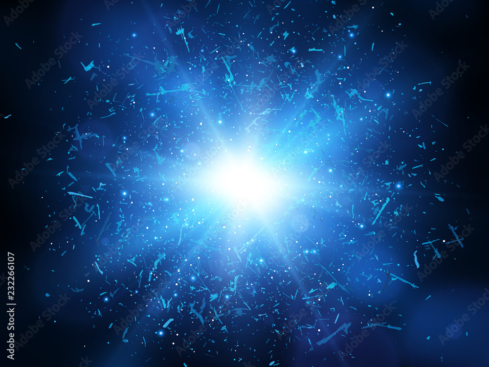 Canvas Prints shards of broken glass. abstract blue explosion. vector illustration.