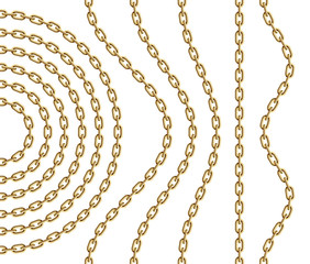 Vector set of repeatable golden chain segments. - 232266104