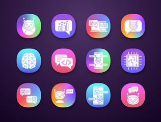 Chatbots app icons set