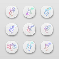 Chatbots app icons set