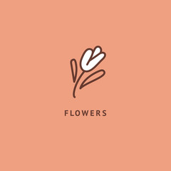 Vector luxury flower logo design. Ornate floral wedding sign. Modern simple premium design vector element. Emblem luxury beauty spa saloon, cosmetics, jewelry, flower shop, restaurant, garden.