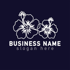 Hibiscus flower logo icon vector template
