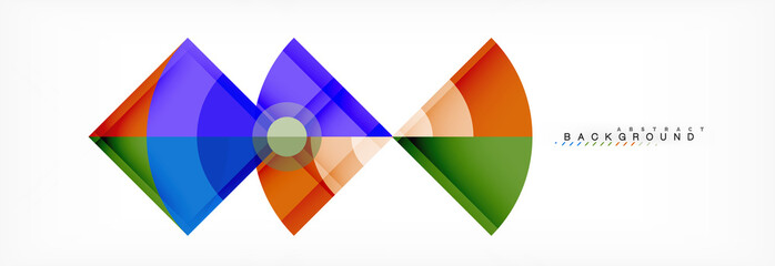 Triangles and circle geometric background