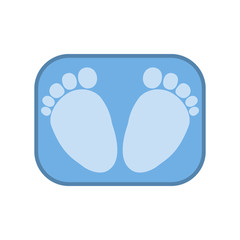 Foot prints. Bathroom mat. Abstract concept, icon. Vector illustration on white background.