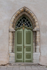 medieval green door