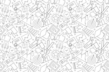 Success background from line icon. Linear vector pattern. Vector illustration