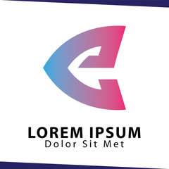 E letter logo icon vector template