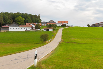 Fototapeta premium Way to a German village, Bavaria.