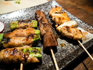 Japanese grilled meat skewers (Yakitori)