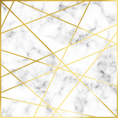 Beautiful marble background with gold lines vector