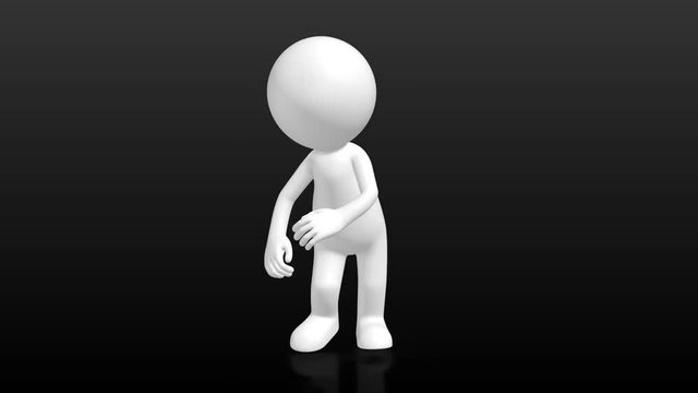 funny 3D Human character dancing the twist