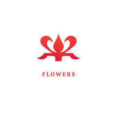 Vector luxury flower logo design. Ornate floral wedding sign. Modern simple premium design vector element. Emblem luxury beauty spa saloon, cosmetics, jewelry, flower shop, restaurant, garden.