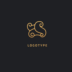 Vector luxury flower logo design. Ornate floral wedding sign. Modern simple premium design vector element. Emblem luxury beauty spa saloon, cosmetics, jewelry, flower shop, restaurant, garden.