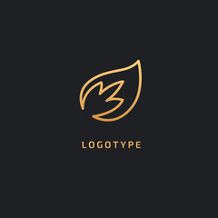 Vector luxury flower logo design. Ornate floral wedding sign. Modern simple premium design vector element. Emblem luxury beauty spa saloon, cosmetics, jewelry, flower shop, restaurant, garden.