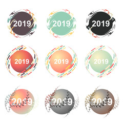 Abstrakte Button Sammlung - 2019