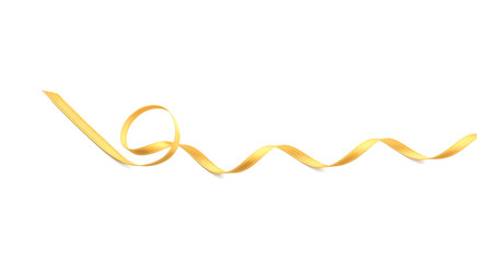 Beautiful golden ribbon on white background