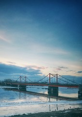 bridge over the river in Arkhangelsk