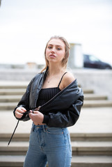 Teenage girl posing for the camera