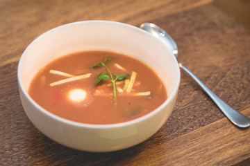 bowl of healthy tomato soup
