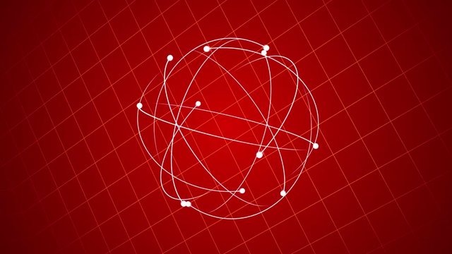 Network Web Spin In Red Background.