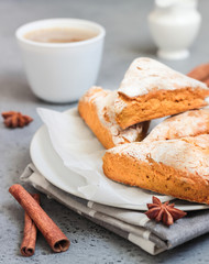 Pumpkin scones with cinnamon and anise.
