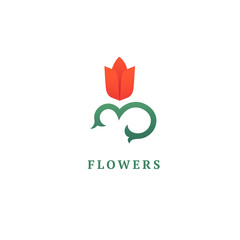 Vector luxury flower logo design. Ornate floral wedding sign. Modern simple premium design vector element. Emblem luxury beauty spa saloon, cosmetics, jewelry, flower shop, restaurant, garden.