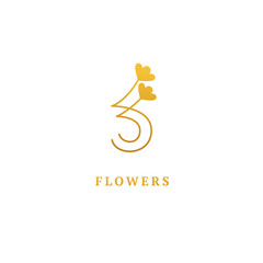 Vector luxury flower logo design. Ornate floral wedding sign. Modern simple premium design vector element. Emblem luxury beauty spa saloon, cosmetics, jewelry, flower shop, restaurant, garden.