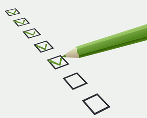 Checklist with Green Pencil