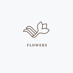 Vector luxury flower logo design. Ornate floral wedding sign. Modern simple premium design vector element. Emblem luxury beauty spa saloon, cosmetics, jewelry, flower shop, restaurant, garden.