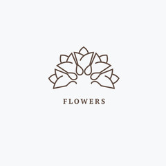 Vector luxury flower logo design. Ornate floral wedding sign. Modern simple premium design vector element. Emblem luxury beauty spa saloon, cosmetics, jewelry, flower shop, restaurant, garden.