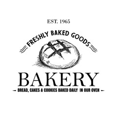 Stylish retro Bakery Logo printable vector