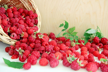 raspberries in a basket