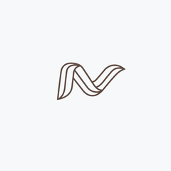 Monogram design elements, graceful template. Calligraphic elegant logo design. N logo line art monogram. Letter N on a dark background. Letter N vector logo. Business sign, identity, label, badge.