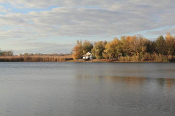 autumn landscape with river