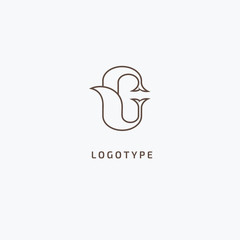 Obraz premium Monogram design elements, graceful template. Calligraphic elegant logo design. C logo line art monogram. Letter C on a dark background. Letter C vector logo. Business sign, identity, label, badge.