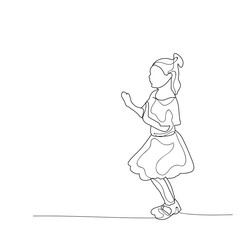 sketch of simple lines girl