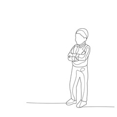 vector, isolated, sketch of simple lines boy