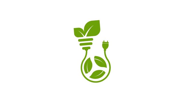 power house symbol,rotate arrow three leaves.4K resolution motion graphic