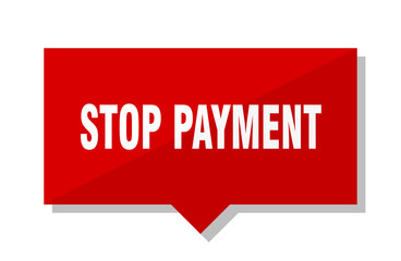 stop payment red tag