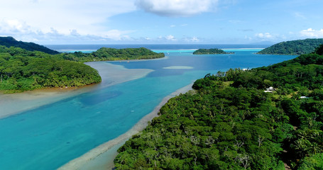 island landscape with lagoon in French Polynesia
