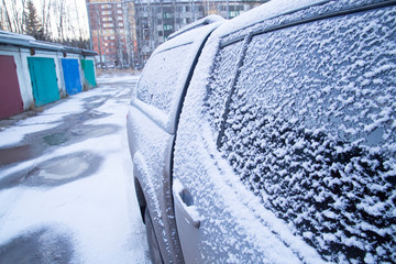 the car in the snow