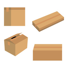 Cardboard boxes in vector