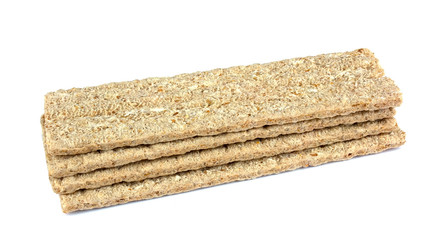 Crispbread isolated on white background.