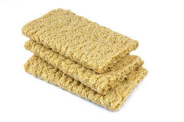 Crispbread isolated on white background.