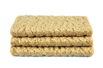 Crispbread isolated on white background.