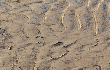 Cracks in the clay as a background top view