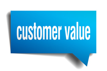 customer value blue 3d speech bubble